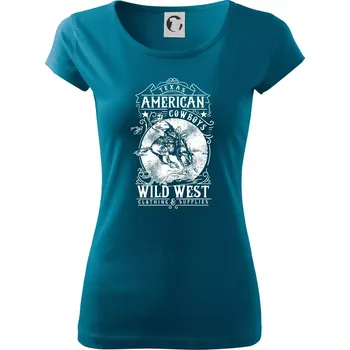 Dámské tričko American cowboy - Dámské triko Pure - 2XL ( Petrolejová )