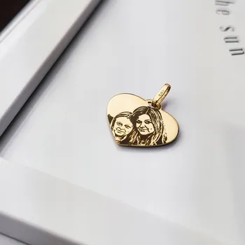 Přívěsek Zlatý přívěsek srdce s fotografií, ryzost 585