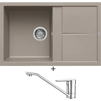Granitový dřez Granitový dřez SET Elleci UNICO 300 G43 tortora + Deante CORIO BFC 060M chrom