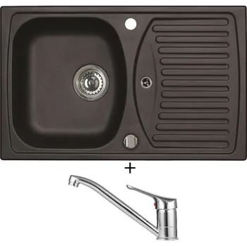 Granitový dřez Granitový dřez SET Alveus RECORD 30 black 91 + Alveus RIVIERA X chrom
