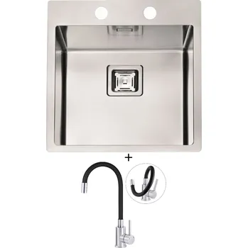 Nerezový dřez Nerezový dřez SET Alveus STYLUX 10 FS nerez + Deante NEO LUNO BOC B720 nerez