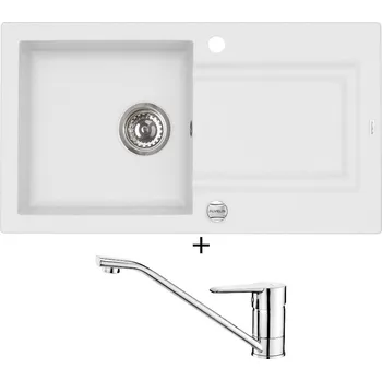 Granitový dřez Granitový dřez SET Alveus FALCON 30 white 11 + Deante CORIO BFC 060M chrom