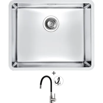 Nerezový dřez Nerezový dřez SET Alveus KOMBINO 50 FS nerez + Alveus MINTAS nerez/černá