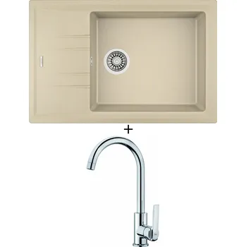 Granitový dřez SET Teka STONE 60 S-TG 1B 1D topaz + Teka IN 915 CR chrom