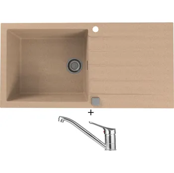 Granitový dřez Granitový dřez SET Alveus CADIT 50 beige 55 + Alveus RIVIERA X chrom