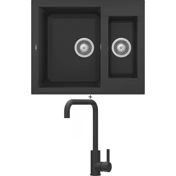 Granitový dřez Granitový dřez SET Elleci EASY 150 G40 full black + Elleci DRIVE G40 full black