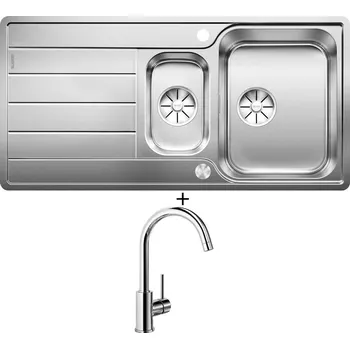 Nerezový dřez Nerezový dřez SET Blanco CLASSIMO 6 S-IF nerez kartáčovaný s excentrem PushControl 525328 + Blanco MIDA chrom 517742