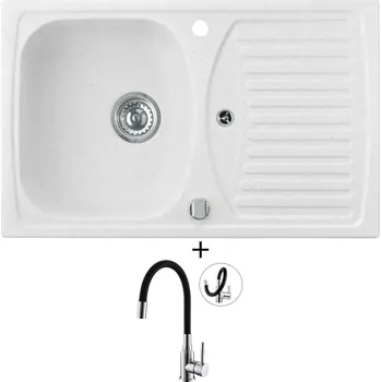 Granitový dřez Granitový dřez SET Alveus RECORD 30 white 11 + Alveus MINTAS chrom/černá