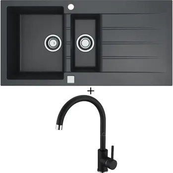 Granitový dřez Granitový dřez SET Alveus CADIT 80 black 91 + Alveus TONIA black 91