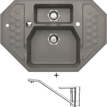 Granitový dřez Granitový dřez SET Alveus SENSUAL 60 steel 04 + Deante CORIO BFC 060M chrom