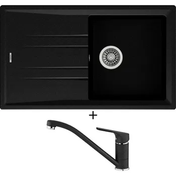 Granitový dřez SET Teka STONE 50 B-TG 1B 1D nero + Teka MTP 913 TG nero