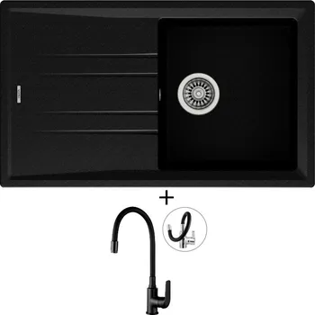 Granitový dřez SET Teka STONE 50 B-TG 1B 1D nero + Kuchinox ELZA BKE B61D černá matná