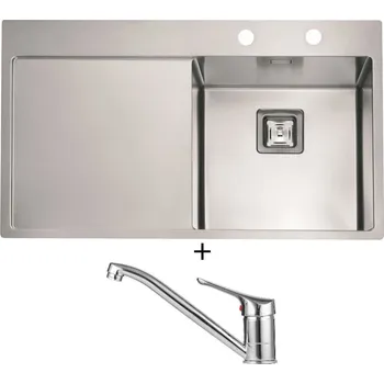 Nerezový dřez Nerezový dřez SET Alveus STYLUX 50 FS nerez odkap vlevo + Alveus RIVIERA X chrom