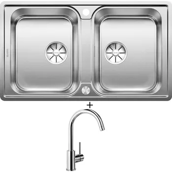 Nerezový dřez Nerezový dřez SET Blanco CLASSIMO 8-IF nerez kartáčovaný s excentrem PushControl 525331 + Blanco MIDA chrom 517742