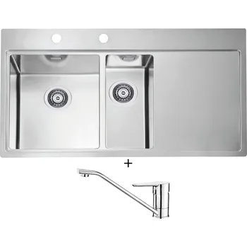 Nerezový dřez Nerezový dřez SET Alveus PURE 60 nerez odkap vpravo + Deante CORIO BFC 060M chrom