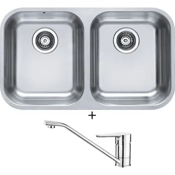 Granitový dřez Dřez pod desku SET Alveus DUO 30 nerez + Deante CORIO BFC 060M chrom