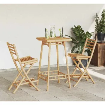 Zahradní sestava vidaXL 3 kusy venkovní barové sady skládací bambusové [4108232]