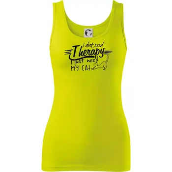 Dámské tričko I dont need therapy - i need my cat - Dámské tílko - L ( Limetková )