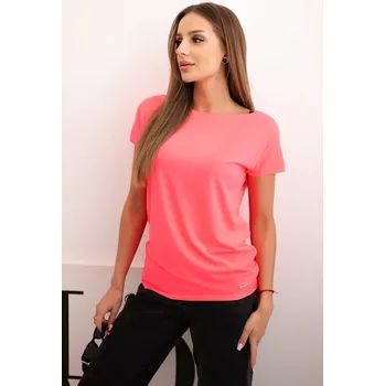 Dámská halenka Kesi Dámská blůza s krátkým rukávem basic neon růžová Kesi fuchsiová 3374636