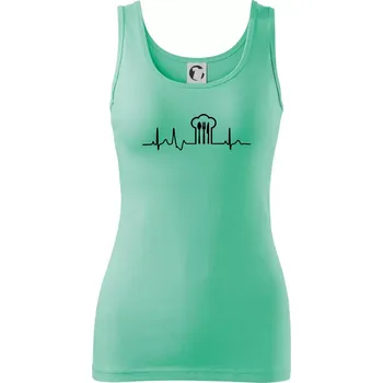 Dámské tričko EKG kuchař čepice a příbory - Dámské tílko - XS ( Mátová )