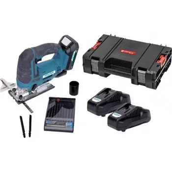 Přímočará pila XT102735-2B2B Aku přímočará pila 18V 2x 2.0Ah + nabíječka 2.4 A + pilové plátky + box Xtline