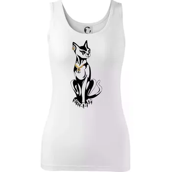 Kočka - Egyptská kočka - Dámské tílko - S ( Bílá )