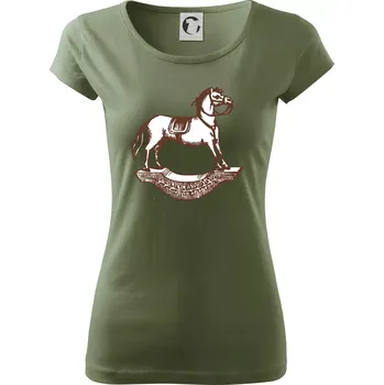 Dámské tričko Houpací kůň - Dámské triko Pure - M ( Khaki )