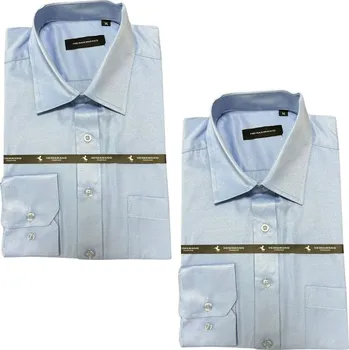Pánská košile Pack 2 ks - Pánská košile s dlouhým rukávem světle modrá, ❗Objednávejte raději o číslo větší❗ Velikost: XL