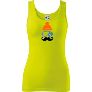 Dámské tričko Lyžař knírač - Dámské tílko - L ( Limetková )