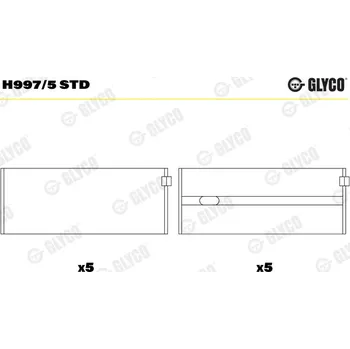 Kliková hřídel GLYCO Hlavní ložiska klikového hřídele H9975STD