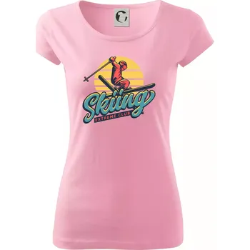 Dámské tričko Skiing winter extreme cup - Dámské triko Pure - XS ( Růžová )