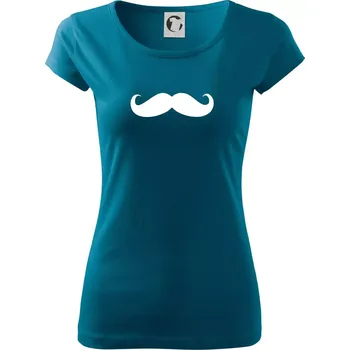Dámské tričko Mustache - knírek - Dámské triko Pure - XS ( Petrolejová )