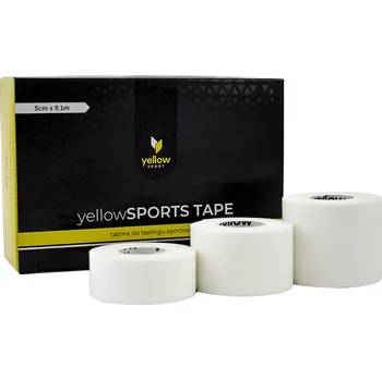 Tejpovací páska ZARYS lnternational Group yellowSPORTS TAPE, páska pro sportovní tejping, 5 cm x 9,1 m, bílá, 6 ks