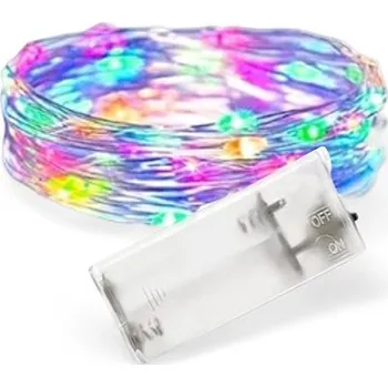 Vánoční dekorace senzanakupy Vánoční mikro řetěz na baterie 3,5 m 35 LED, barevný