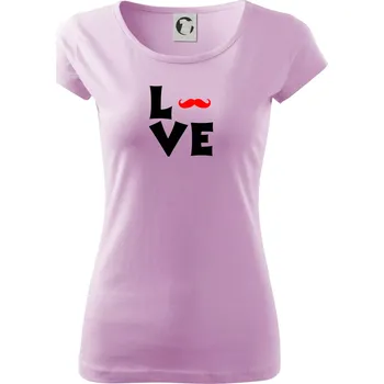 Dámské tričko Love mustache - Dámské triko Pure - 3XL ( Orchid )