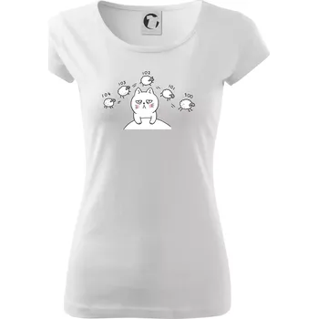 Dámské tričko Unavená kočka nemůže spát - Dámské triko Pure - 3XL ( Bílá )