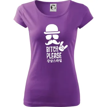 Dámské tričko Bitch please! Mustache - Dámské triko Pure - 2XL ( Fialová )