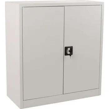 Policová skříň Kovová spisová skříň Manutan Expert, 2 police, 100 x 92 x 42 cm, šedá + Prodloužená záruka na 10 let