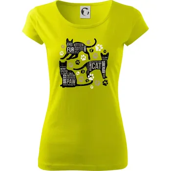 Dámské tričko Cat itself - Dámské triko Pure - M ( Limetková )