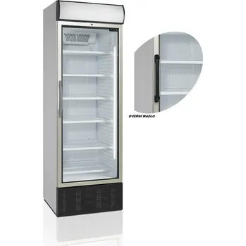 Lednice TEFCOLD FSC 1450 | Prosklená Lednice na Nápoje | 438 l, reklamní panel, v. 209 cm, 6 polic, Servis ČR