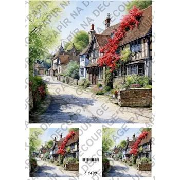 Umělecký papír Rýžový a soft papír na decoupage - Krajinka - KB01499 Materiál: Soft, Rozměr: A4