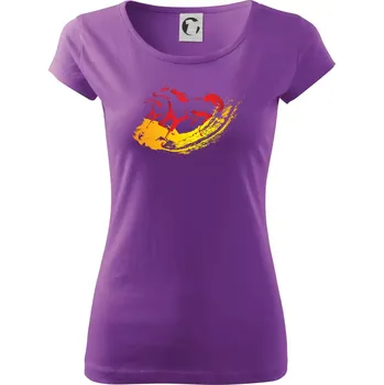 Dámské tričko Dva běžící koně - Dámské triko Pure - 2XL ( Fialová )