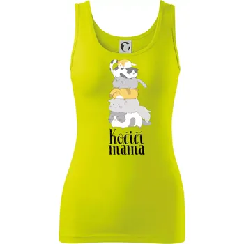 Dámské tričko Kočičí máma - Dámské tílko - S ( Limetková )