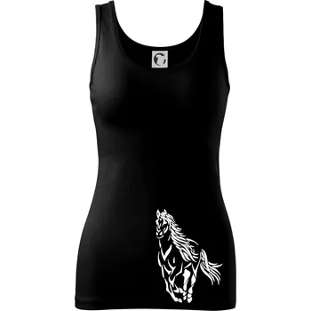 Dámské tričko Kůň běžící - Dámské tílko - L ( Černá )