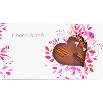 Čokoláda Choco Bonté Mléčná čokoláda s pekanovými ořechy - srdce