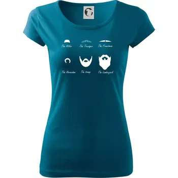 Dámské oblečení Types of men - Mustache - knírek - Dámské triko Pure - S ( Petrolejová )