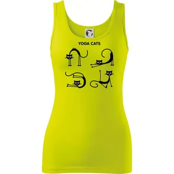 Kočičí jóga (Hana-creative) - Dámské tílko - L ( Limetková )