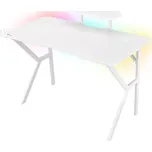 Genesis herní stůl Holm 320, RGB podsvícení, bílý, 120x60cm, 3xUSB 3.0, bezdrátová nabíječka