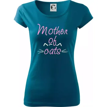 Dámské tričko Mother of cats - Dámské triko Pure - L ( Petrolejová )