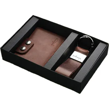 Pularys dárková sada pánská kožená peněženka Hobby a přívěsek na klíče hnědé 189414102